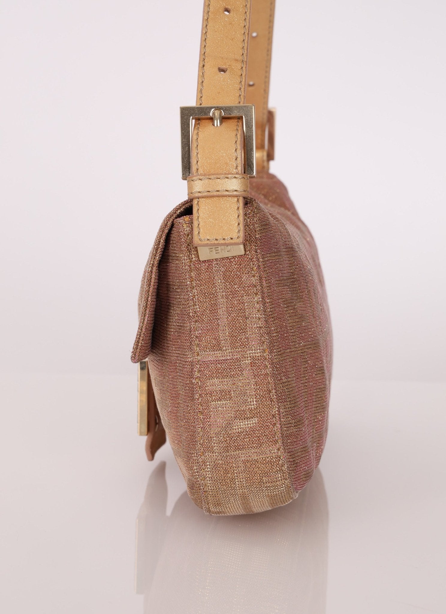 Ultra - Rare Fendi Zucca Metallic Crystal Baguette - FashioNica