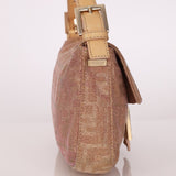 Ultra - Rare Fendi Zucca Metallic Crystal Baguette - FashioNica