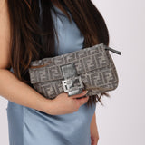 Ultra - Rare Fendi Zucca Metallic Crystal Baguette - FashioNica