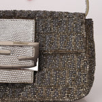 Ultra - Rare Fendi Zucchino Beaded Mini Baguette on Lizard Strap - FashioNica