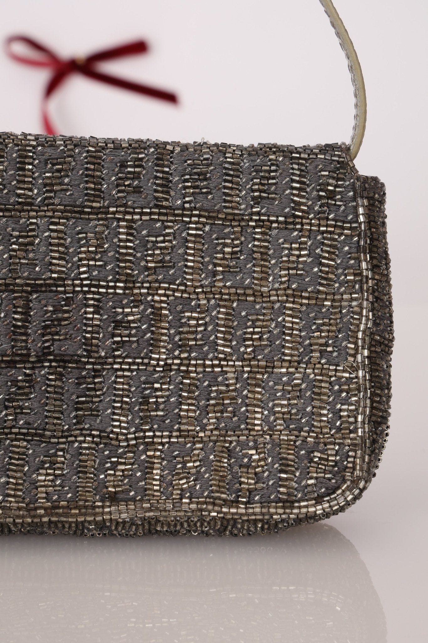 Ultra - Rare Fendi Zucchino Beaded Mini Baguette on Lizard Strap - FashioNica