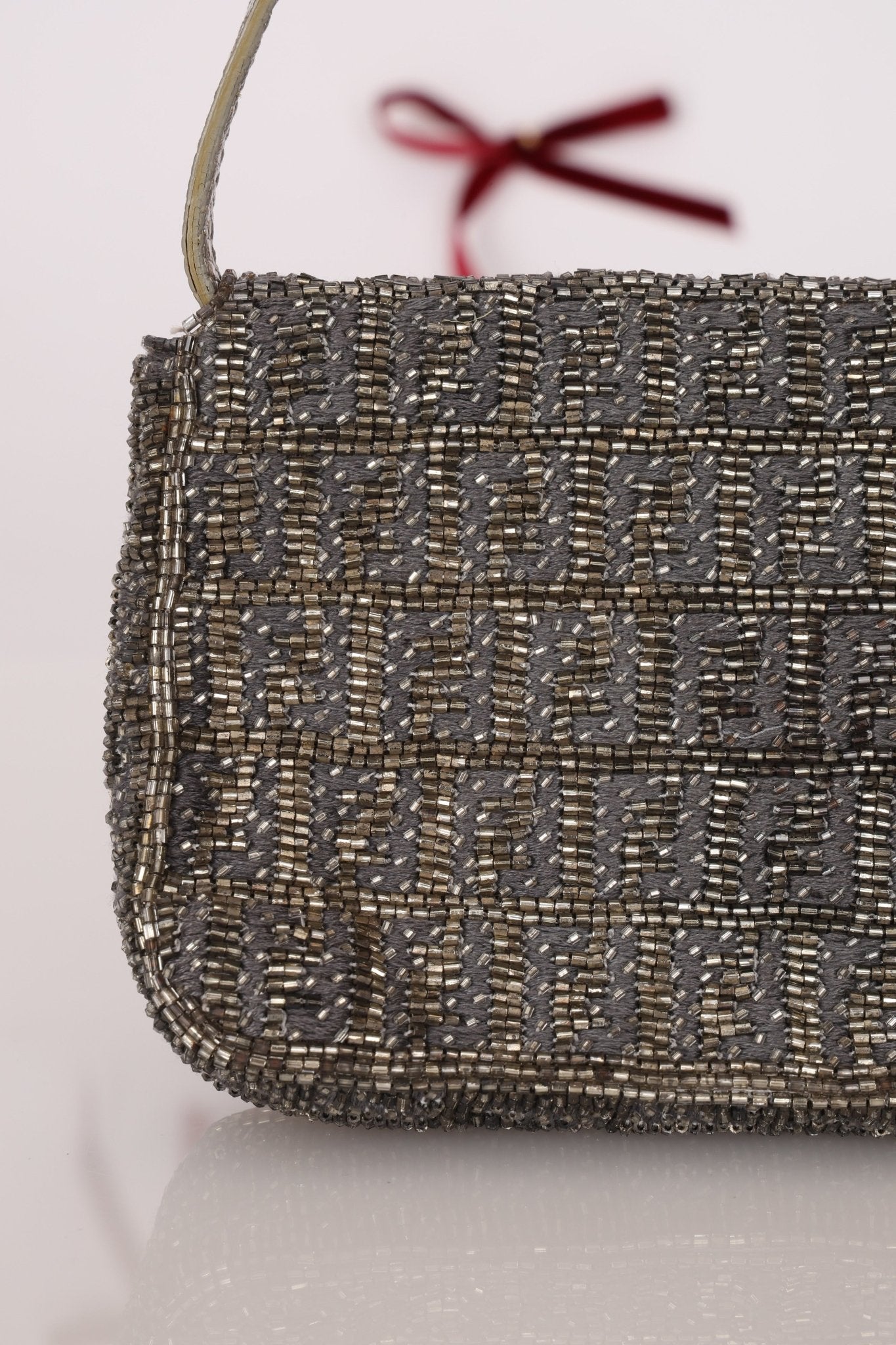 Ultra - Rare Fendi Zucchino Beaded Mini Baguette on Lizard Strap - FashioNica