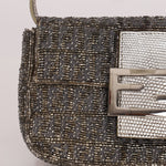 Ultra - Rare Fendi Zucchino Beaded Mini Baguette on Lizard Strap - FashioNica