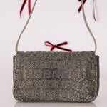 Ultra - Rare Fendi Zucchino Beaded Mini Baguette on Lizard Strap - FashioNica