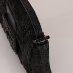Ultra - Rare Fendi Zucchino Black Floral Beaded, Lizard, & Crystal Mini Baguette - FashioNica