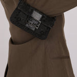 Ultra - Rare Fendi Zucchino Black Floral Beaded, Lizard, & Crystal Mini Baguette - FashioNica