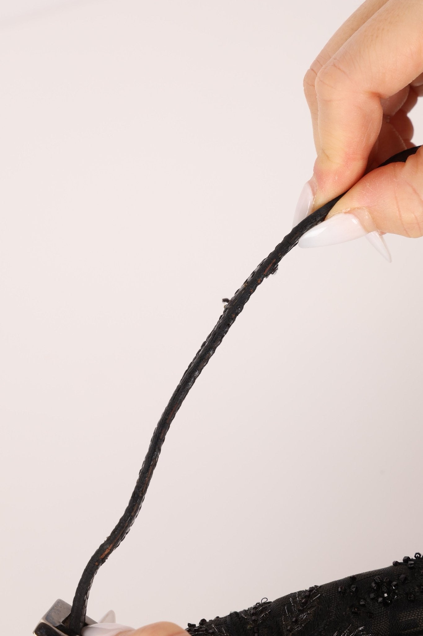 Ultra - Rare Fendi Zucchino Black Floral Beaded, Lizard, & Crystal Mini Baguette - FashioNica