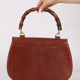 Ultra - Rare Gucci 1947 Lizard Bamboo Large Top Handle Bag - FashioNica