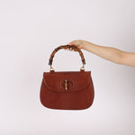 Ultra - Rare Gucci 1947 Lizard Bamboo Large Top Handle Bag - FashioNica