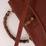Ultra - Rare Gucci 1947 Lizard Bamboo Large Top Handle Bag - FashioNica