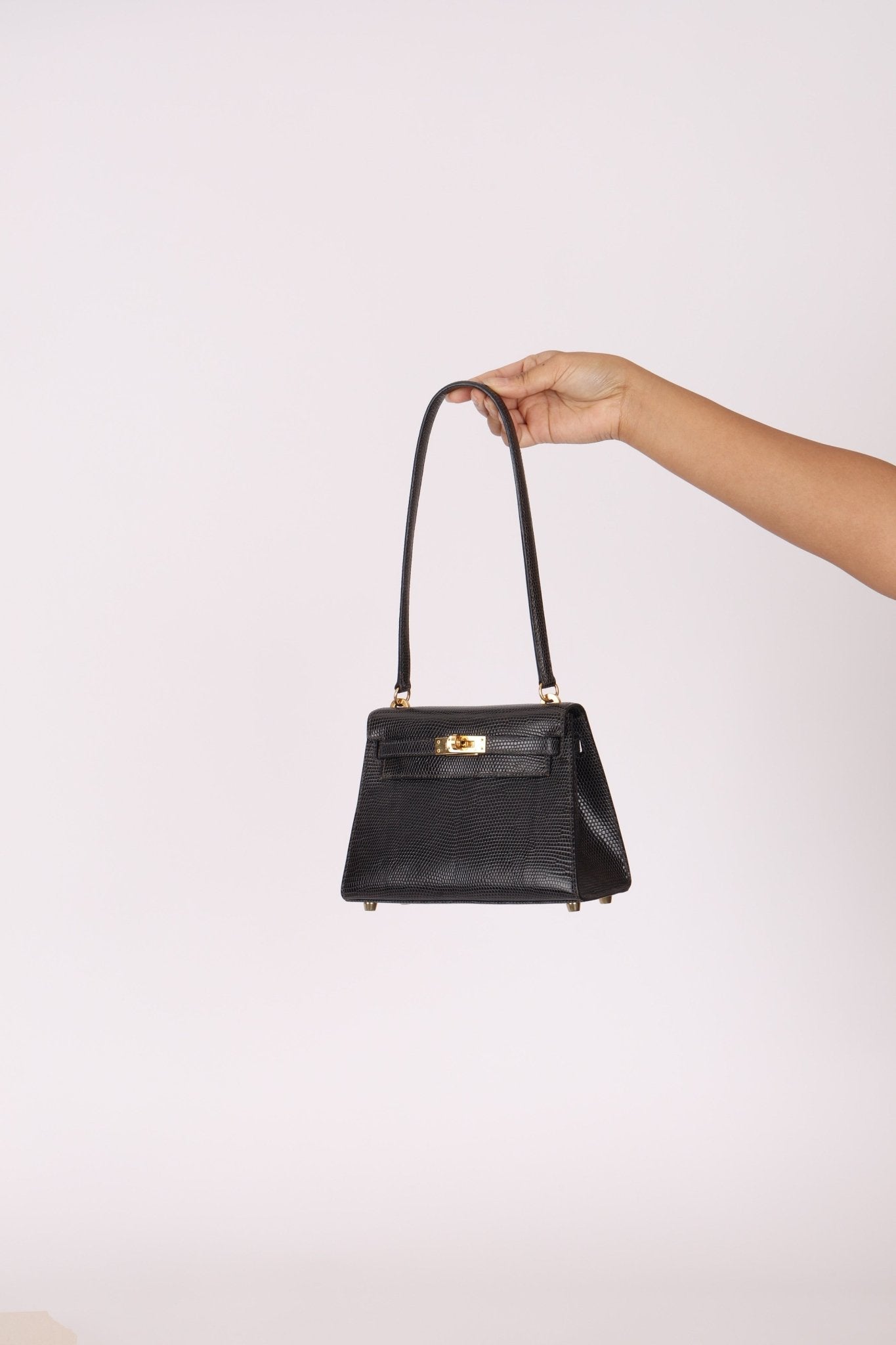 Ultra - Rare Hermès 2008 Bleu Marine Lizard Mini Kelly 20 - FashioNica