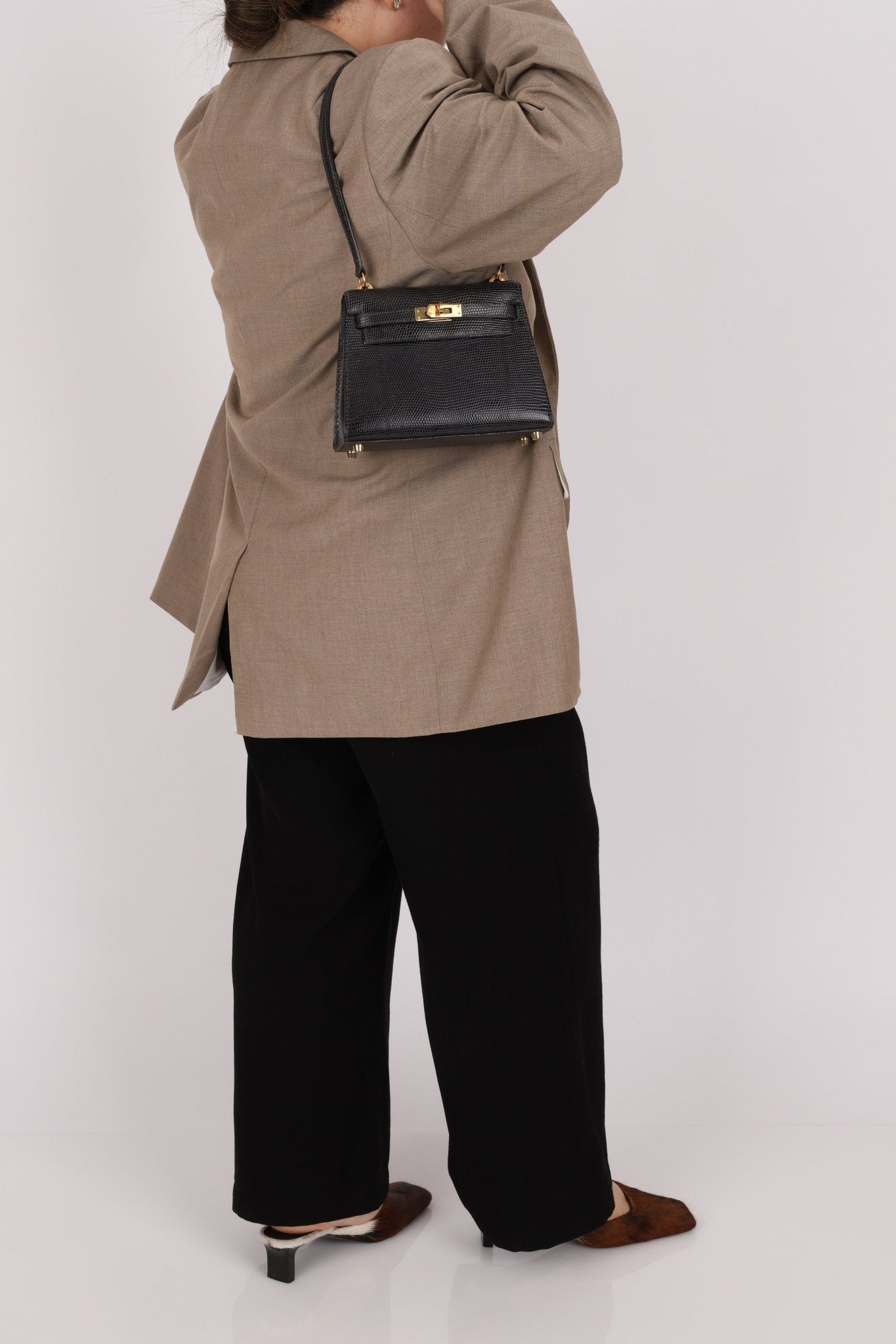 Ultra - Rare Hermès 2008 Bleu Marine Lizard Mini Kelly 20 - FashioNica