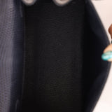 Ultra - Rare Hermès 2008 Bleu Marine Lizard Mini Kelly 20 - FashioNica