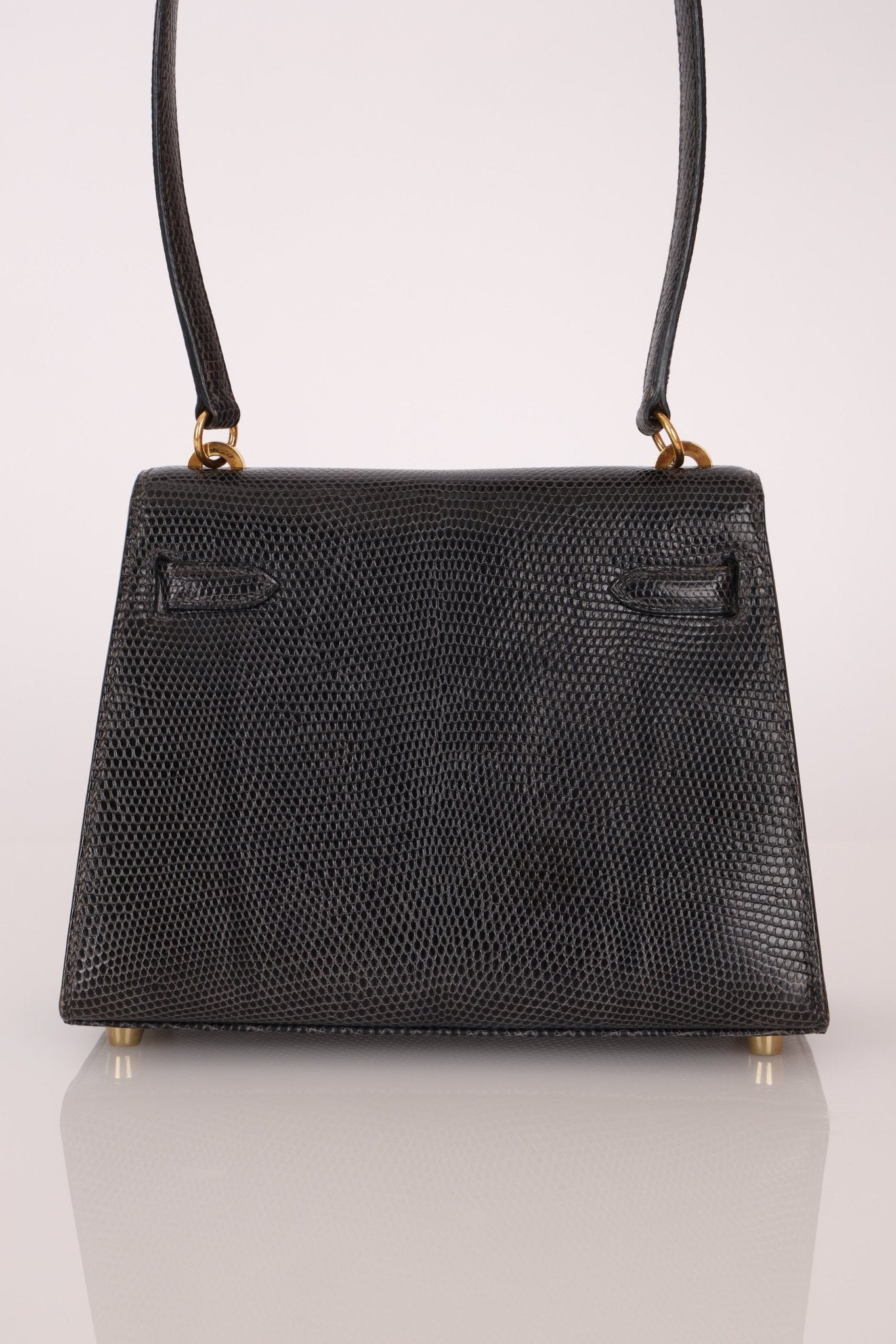 Ultra - Rare Hermès 2008 Bleu Marine Lizard Mini Kelly 20 - FashioNica