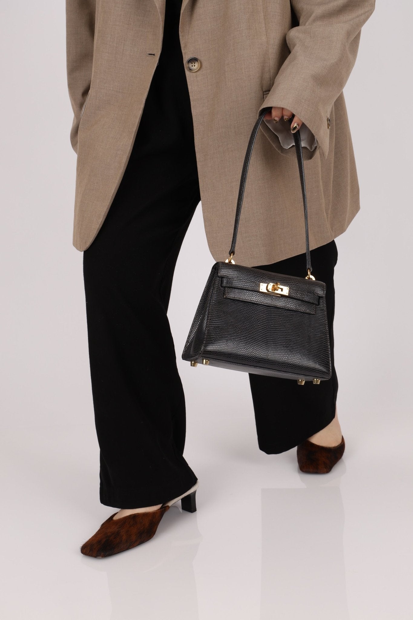 Ultra - Rare Hermès 2008 Bleu Marine Lizard Mini Kelly 20 - FashioNica