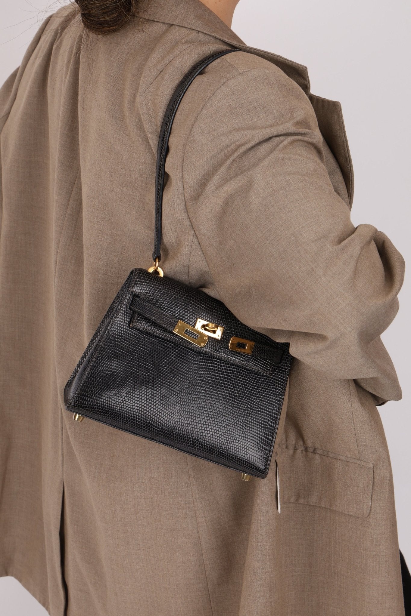 Ultra - Rare Hermès 2008 Bleu Marine Lizard Mini Kelly 20 - FashioNica