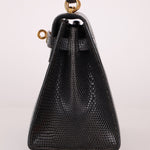 Ultra - Rare Hermès 2008 Bleu Marine Lizard Mini Kelly 20 - FashioNica