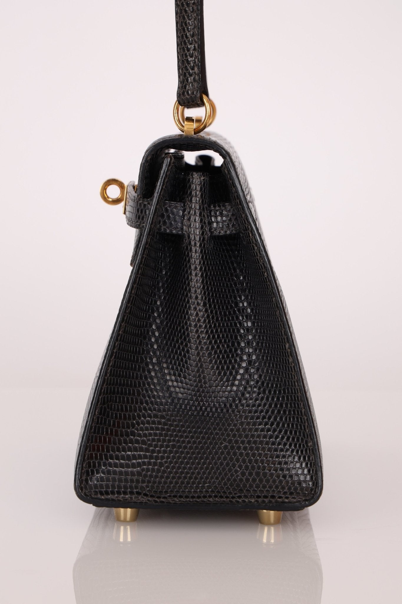 Ultra - Rare Hermès 2008 Bleu Marine Lizard Mini Kelly 20 - FashioNica