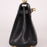 Ultra - Rare Hermès 2008 Bleu Marine Lizard Mini Kelly 20 - FashioNica