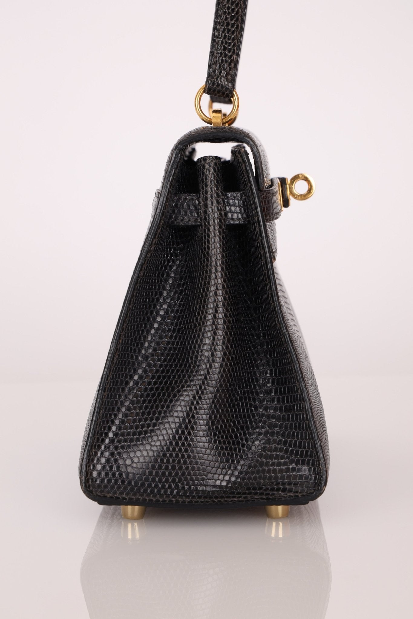 Ultra - Rare Hermès 2008 Bleu Marine Lizard Mini Kelly 20 - FashioNica