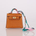 Ultra - Rare Hermès Toffee Peau Porc Micro Twilly Kelly - FashioNica