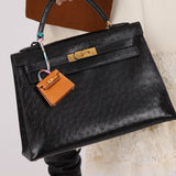 Ultra - Rare Hermès Toffee Peau Porc Micro Twilly Kelly - FashioNica