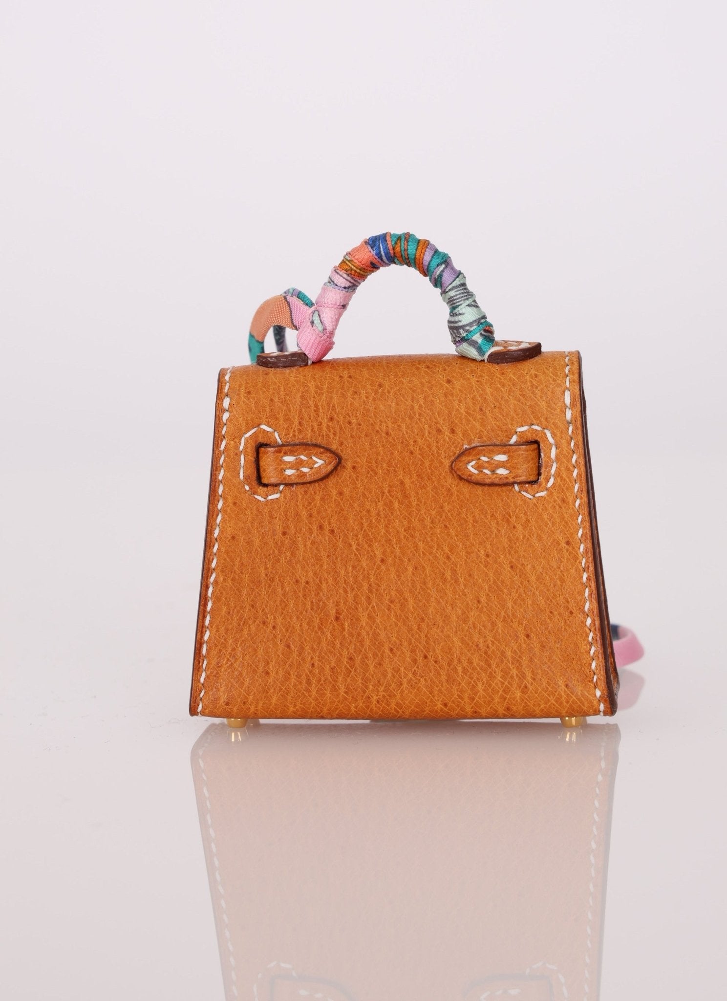 Ultra - Rare Hermès Toffee Peau Porc Micro Twilly Kelly - FashioNica