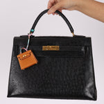 Ultra - Rare Hermès Toffee Peau Porc Micro Twilly Kelly - FashioNica