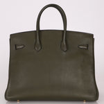 Ultra - Rare Hermès x Margiela 2000 Khaki Togo Retourne Birkin 35 GHW - FashioNica