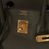 Ultra - Rare Hermès x Margiela 2000 Khaki Togo Retourne Birkin 35 GHW - FashioNica