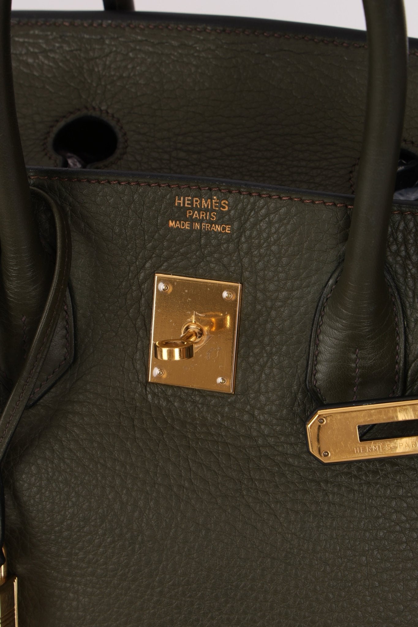 Ultra - Rare Hermès x Margiela 2000 Khaki Togo Retourne Birkin 35 GHW - FashioNica