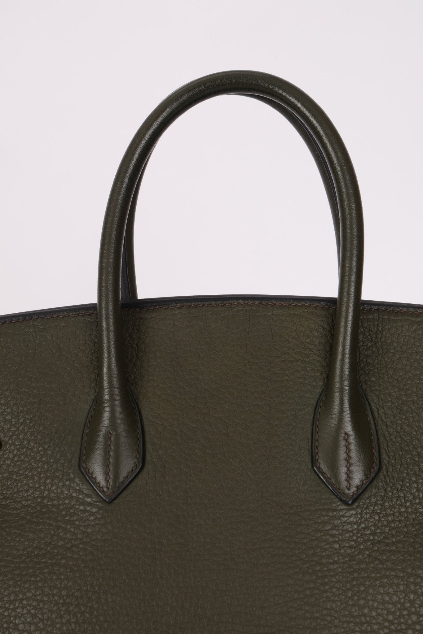 Ultra - Rare Hermès x Margiela 2000 Khaki Togo Retourne Birkin 35 GHW - FashioNica