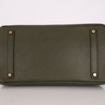 Ultra - Rare Hermès x Margiela 2000 Khaki Togo Retourne Birkin 35 GHW - FashioNica