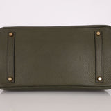 Ultra - Rare Hermès x Margiela 2000 Khaki Togo Retourne Birkin 35 GHW - FashioNica