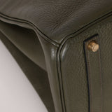 Ultra - Rare Hermès x Margiela 2000 Khaki Togo Retourne Birkin 35 GHW - FashioNica