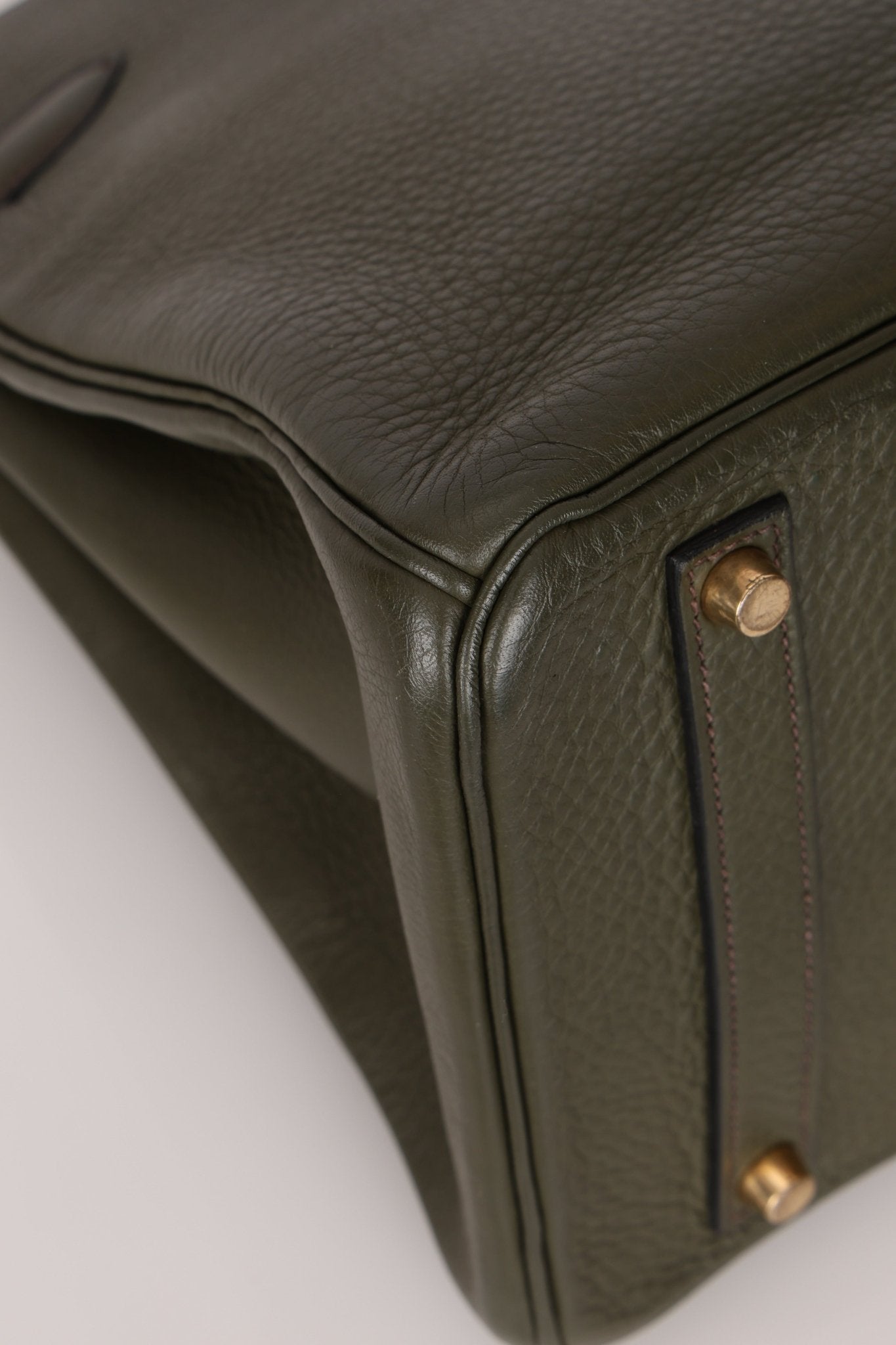 Ultra - Rare Hermès x Margiela 2000 Khaki Togo Retourne Birkin 35 GHW - FashioNica