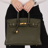 Ultra - Rare Hermès x Margiela 2000 Khaki Togo Retourne Birkin 35 GHW - FashioNica