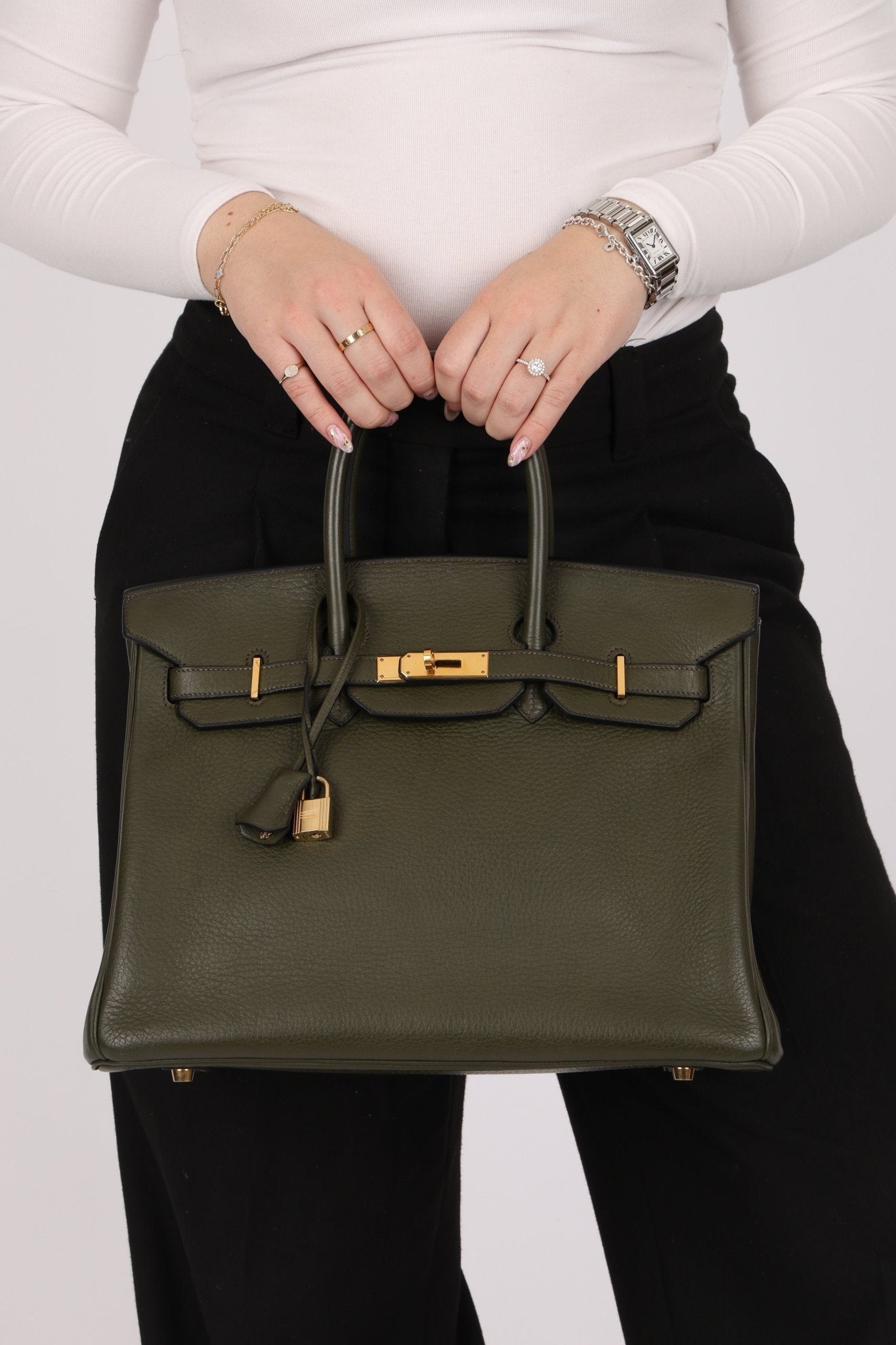 Ultra - Rare Hermès x Margiela 2000 Khaki Togo Retourne Birkin 35 GHW - FashioNica