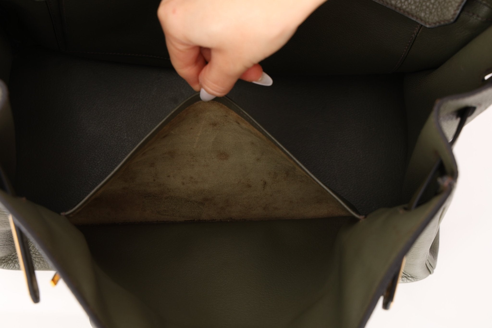 Ultra - Rare Hermès x Margiela 2000 Khaki Togo Retourne Birkin 35 GHW - FashioNica