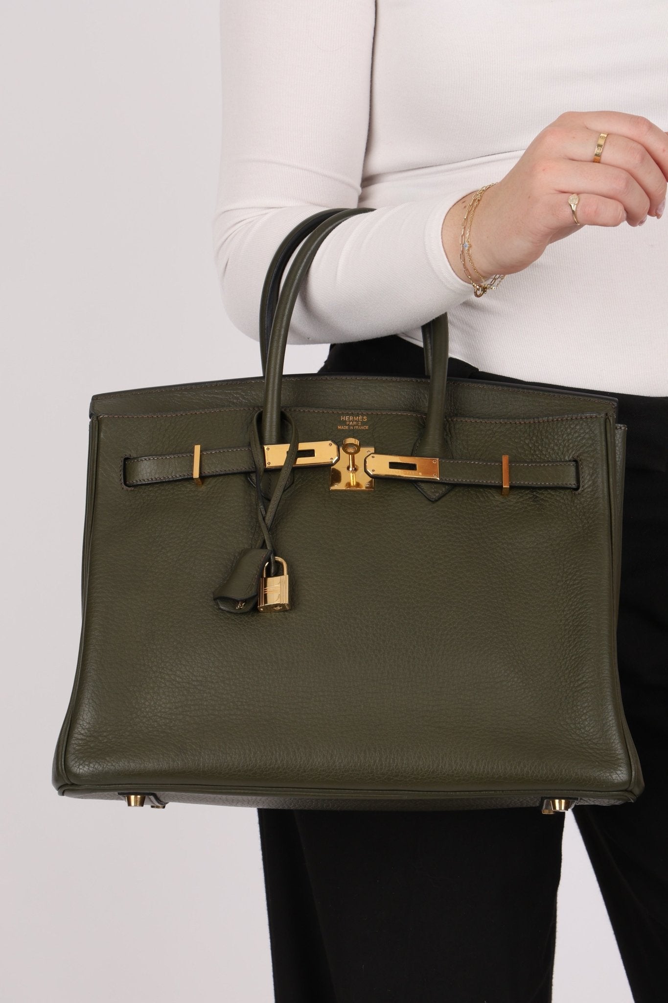 Ultra - Rare Hermès x Margiela 2000 Khaki Togo Retourne Birkin 35 GHW - FashioNica