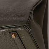 Ultra - Rare Hermès x Margiela 2000 Khaki Togo Retourne Birkin 35 GHW - FashioNica