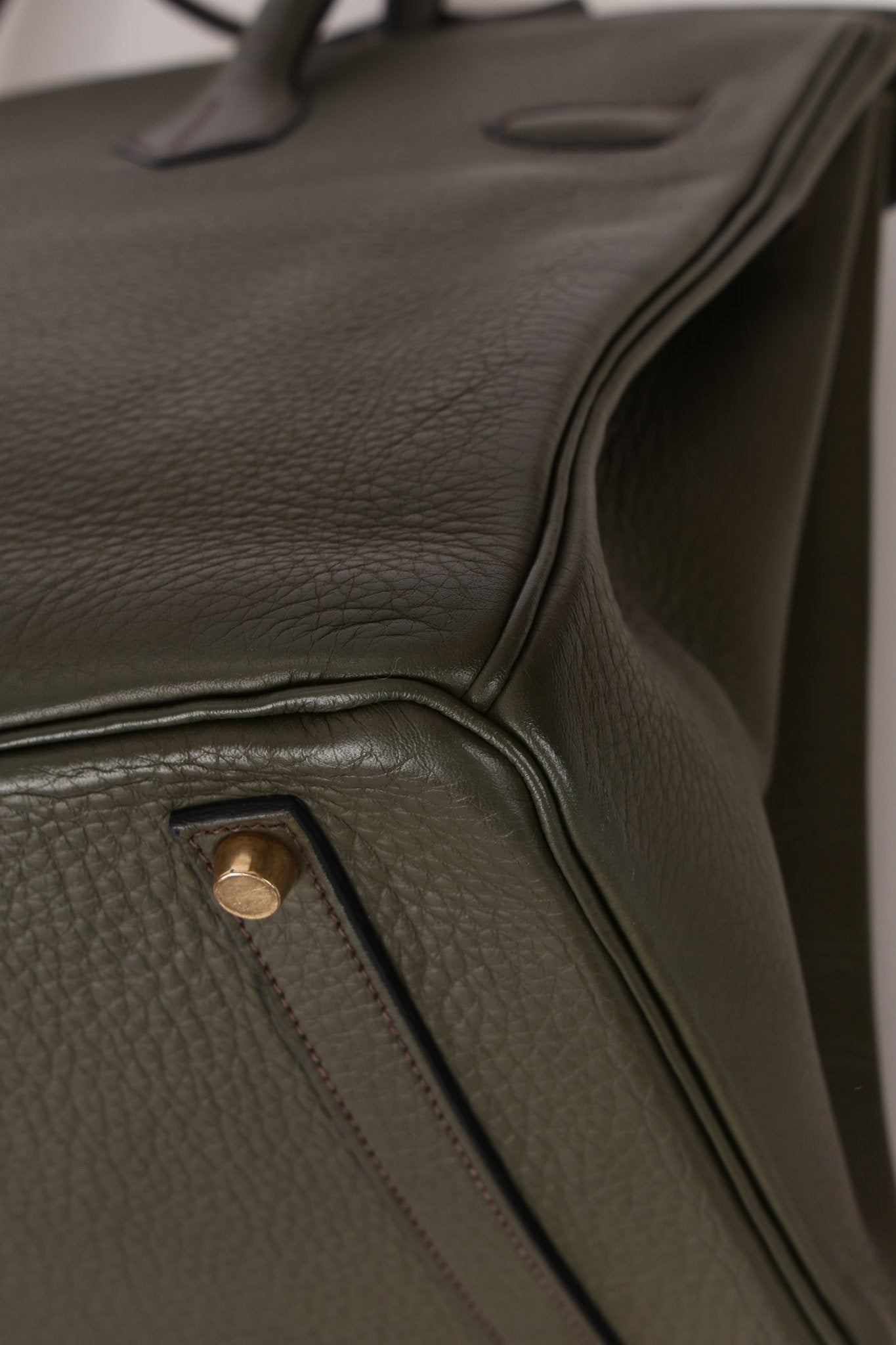 Ultra - Rare Hermès x Margiela 2000 Khaki Togo Retourne Birkin 35 GHW - FashioNica