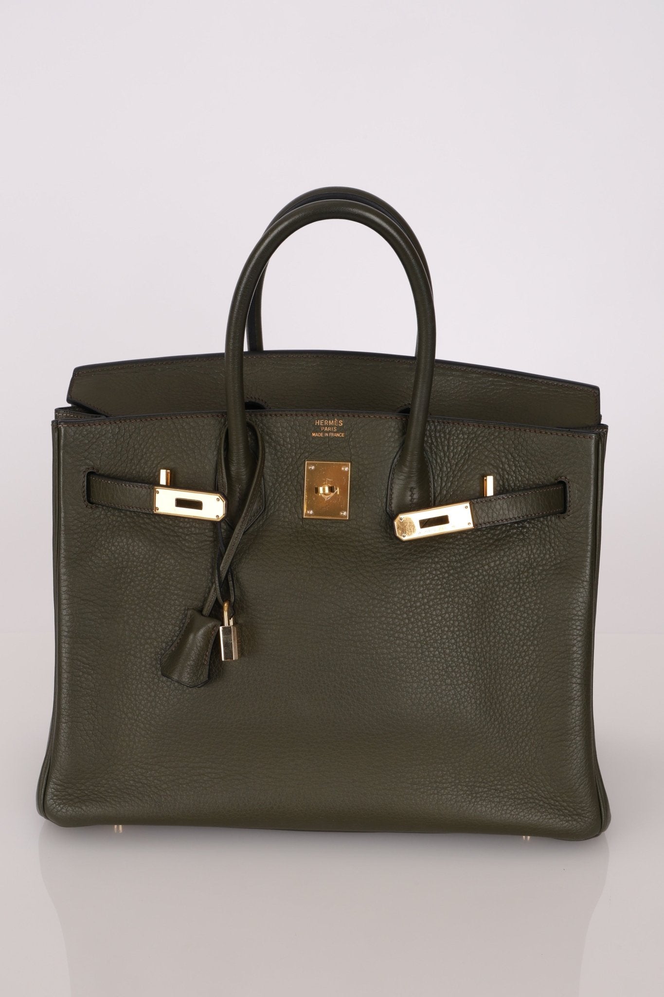 Ultra - Rare Hermès x Margiela 2000 Khaki Togo Retourne Birkin 35 GHW - FashioNica