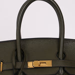 Ultra - Rare Hermès x Margiela 2000 Khaki Togo Retourne Birkin 35 GHW - FashioNica