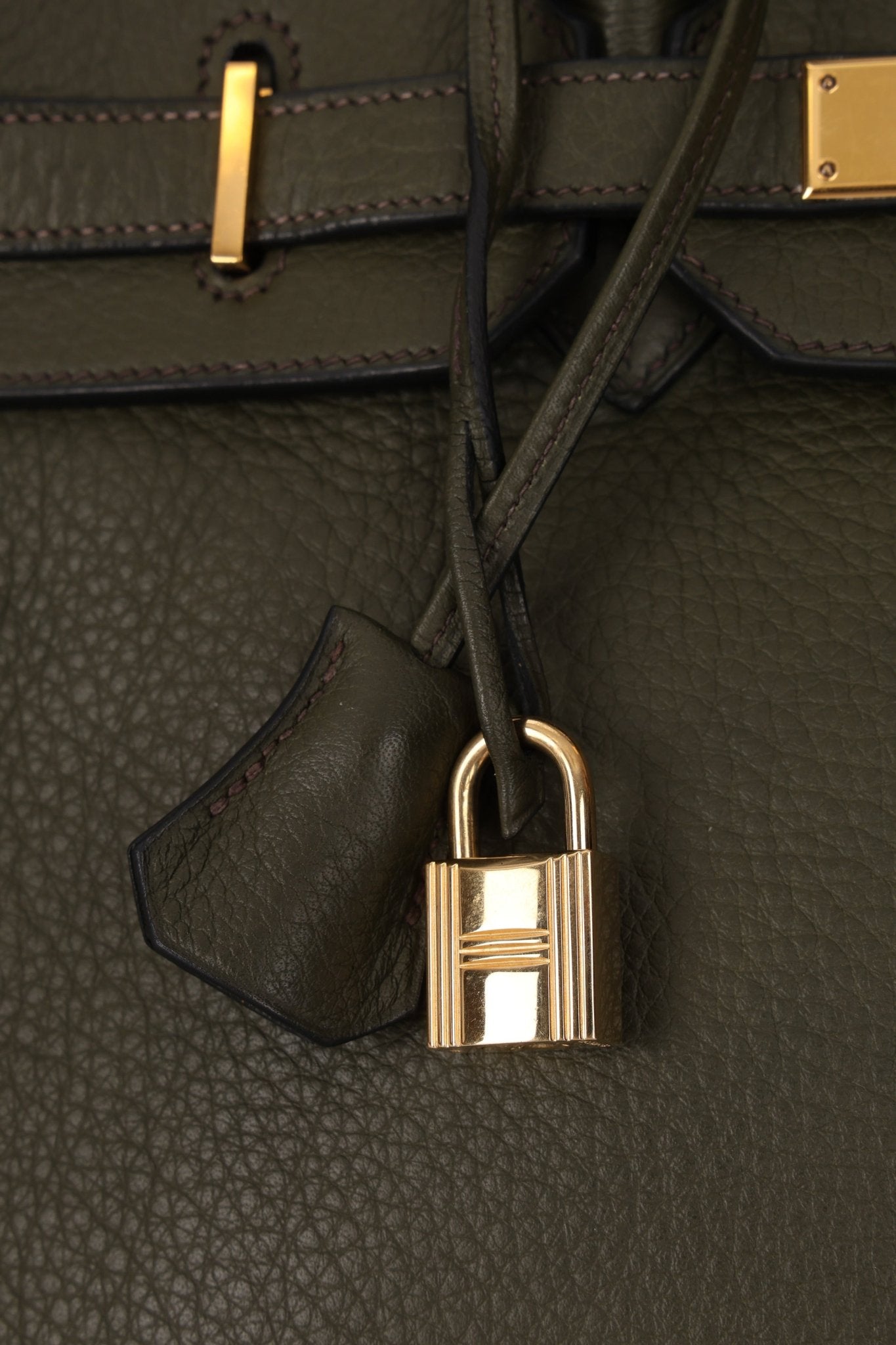 Ultra - Rare Hermès x Margiela 2000 Khaki Togo Retourne Birkin 35 GHW - FashioNica