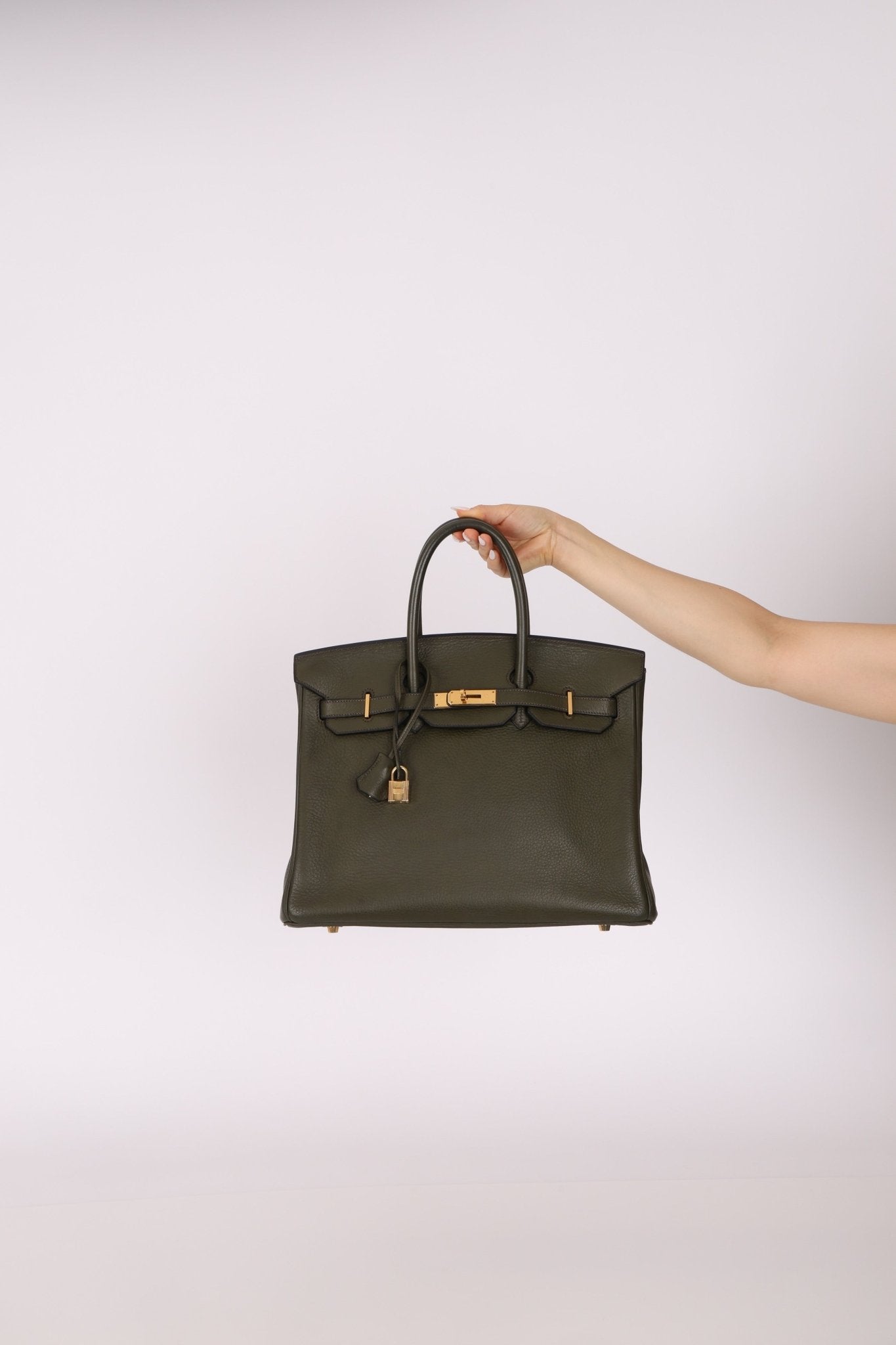 Ultra - Rare Hermès x Margiela 2000 Khaki Togo Retourne Birkin 35 GHW - FashioNica