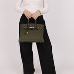 Ultra - Rare Hermès x Margiela 2000 Khaki Togo Retourne Birkin 35 GHW - FashioNica