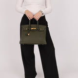 Ultra - Rare Hermès x Margiela 2000 Khaki Togo Retourne Birkin 35 GHW - FashioNica