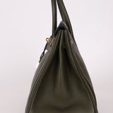 Ultra - Rare Hermès x Margiela 2000 Khaki Togo Retourne Birkin 35 GHW - FashioNica