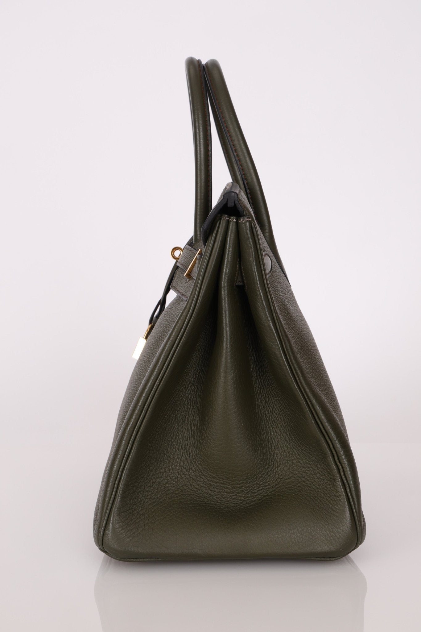 Ultra - Rare Hermès x Margiela 2000 Khaki Togo Retourne Birkin 35 GHW - FashioNica